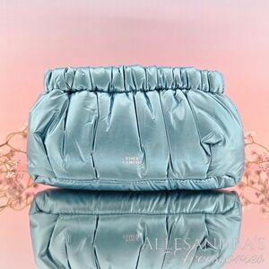 Vince Camuto Purse 10" x 6" Aqua Pouch Wristlet Harlo Nylon Puffy Vacation